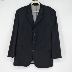Jack Victor Blazer 45R Navy Wool Sport Coat Vitale Wood Mens